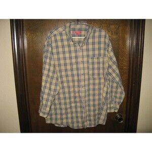 McCormick Farmall International Harvester Button Front Plaid Shirt Mens Size XL